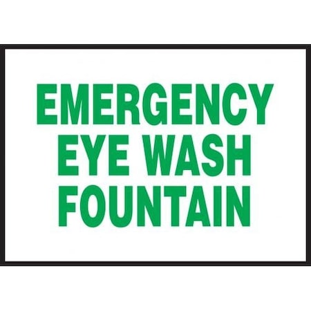 SAFETY LABEL EMERGENCY EYE WASH LFSD501VSP